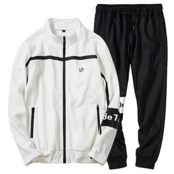 Men Spring Autumn Casual Loose Zipper Sports Suit Sportswear