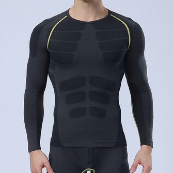 Long Sleeve Mens Professional Compression Tights Quick Dry Sports Breathable Bodybuilding Sportswear