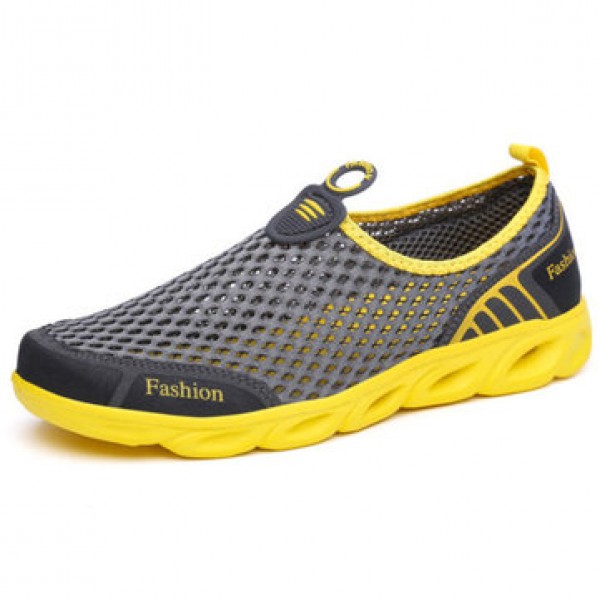 Men Sport Shoes Slip-on Hiking Water Antiskid Light Hollow Out Casual In Mesh Loafers Sandals