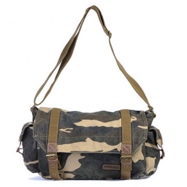 Waterproof Wash Camouflage Canvas Large Capacity Travel Bag Military Bag Crossbody Bag