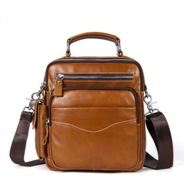 Casual Genuine Leather Business Crossbody Bag For Men
