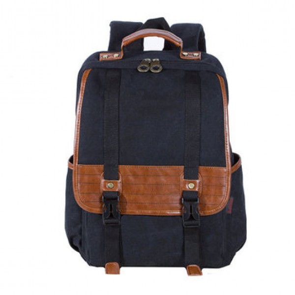 KAUKKO Retro Canvas Backpack Water Wash Double Shoulder Causal Men Bag