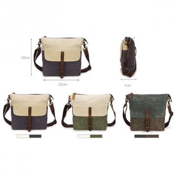 Canvas Leisure Vintage Waterproof Shoulder Bag Crossbody Bag For Men