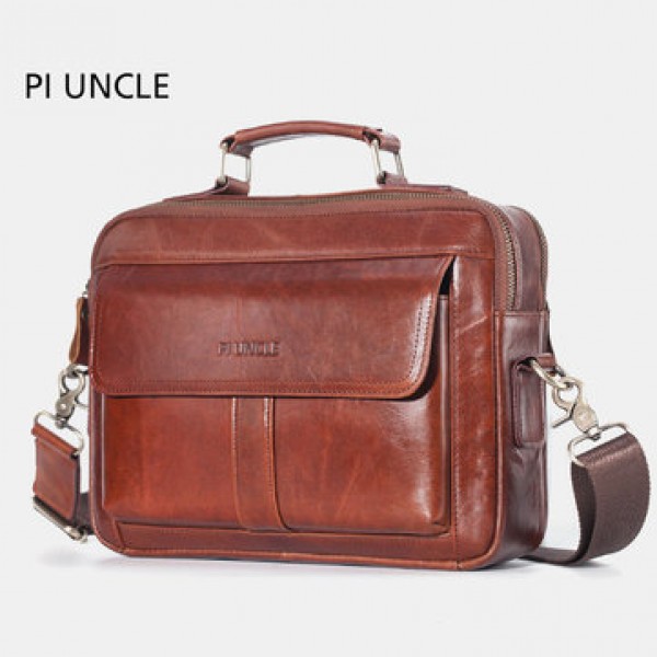 Men Genuine Leather Business Bag Handbag Shoulder Bag Crossbody Bag