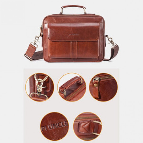 Men Genuine Leather Business Bag Handbag Shoulder Bag Crossbody Bag