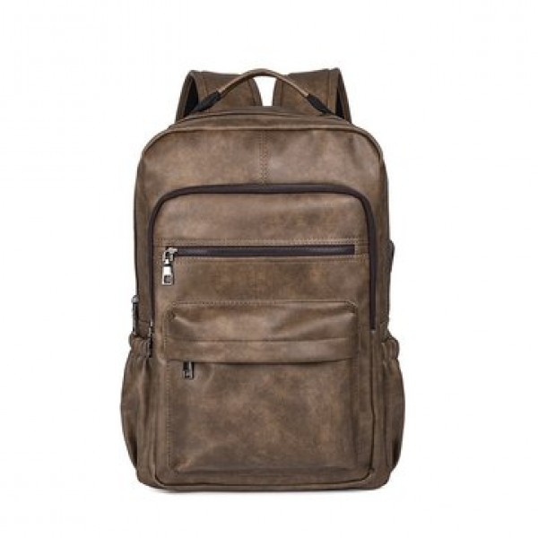 Faux Leather Laptop Bag Backpack Shoulder Bag For Men